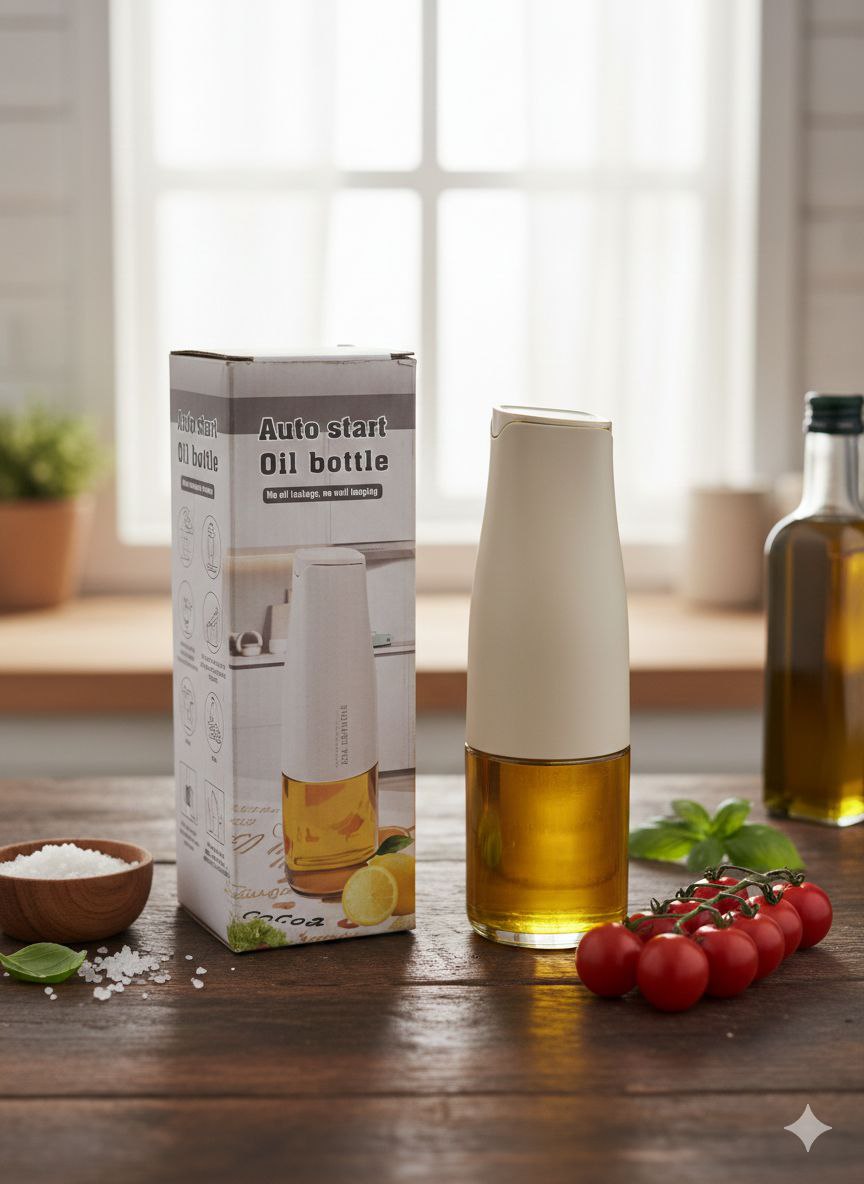 Autostart oil dispenser bottle
