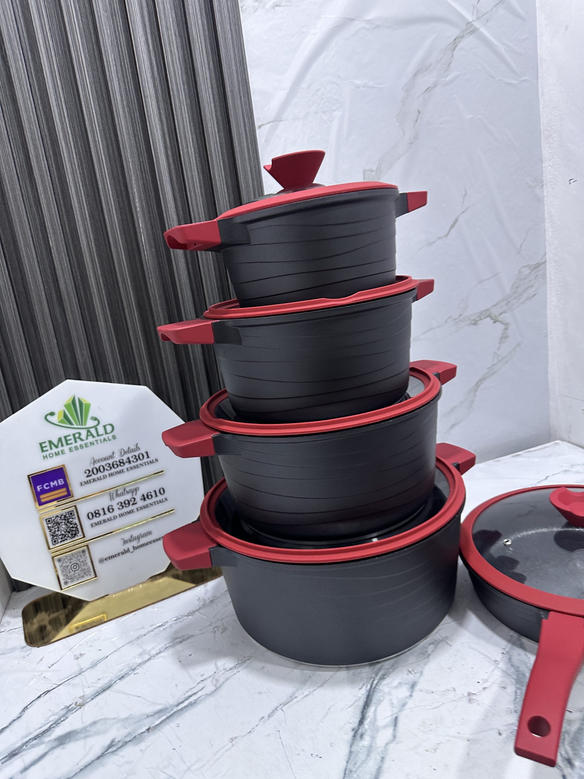 BMN premium cookware set (black & red)
