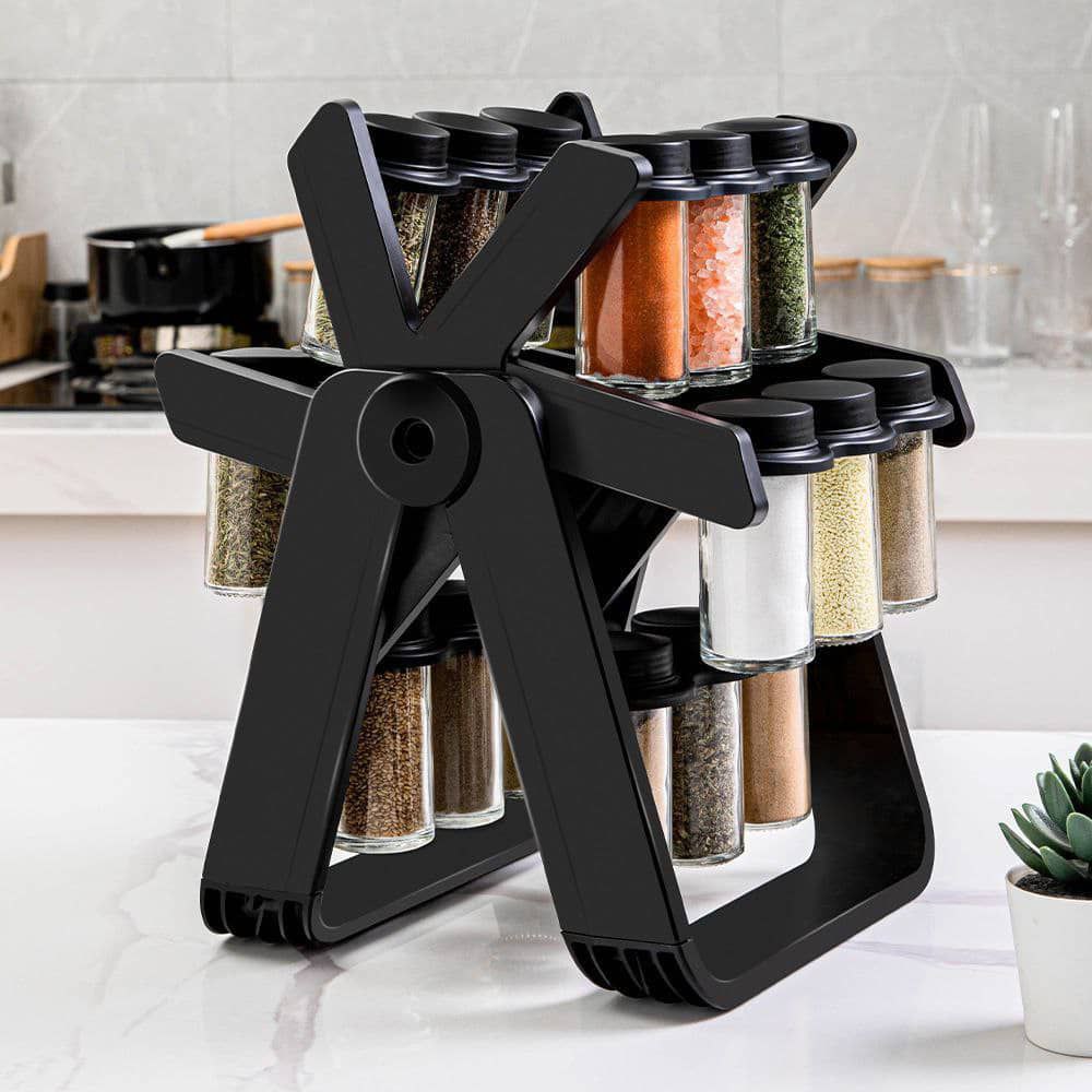 18pcs rotating spice jar with stand