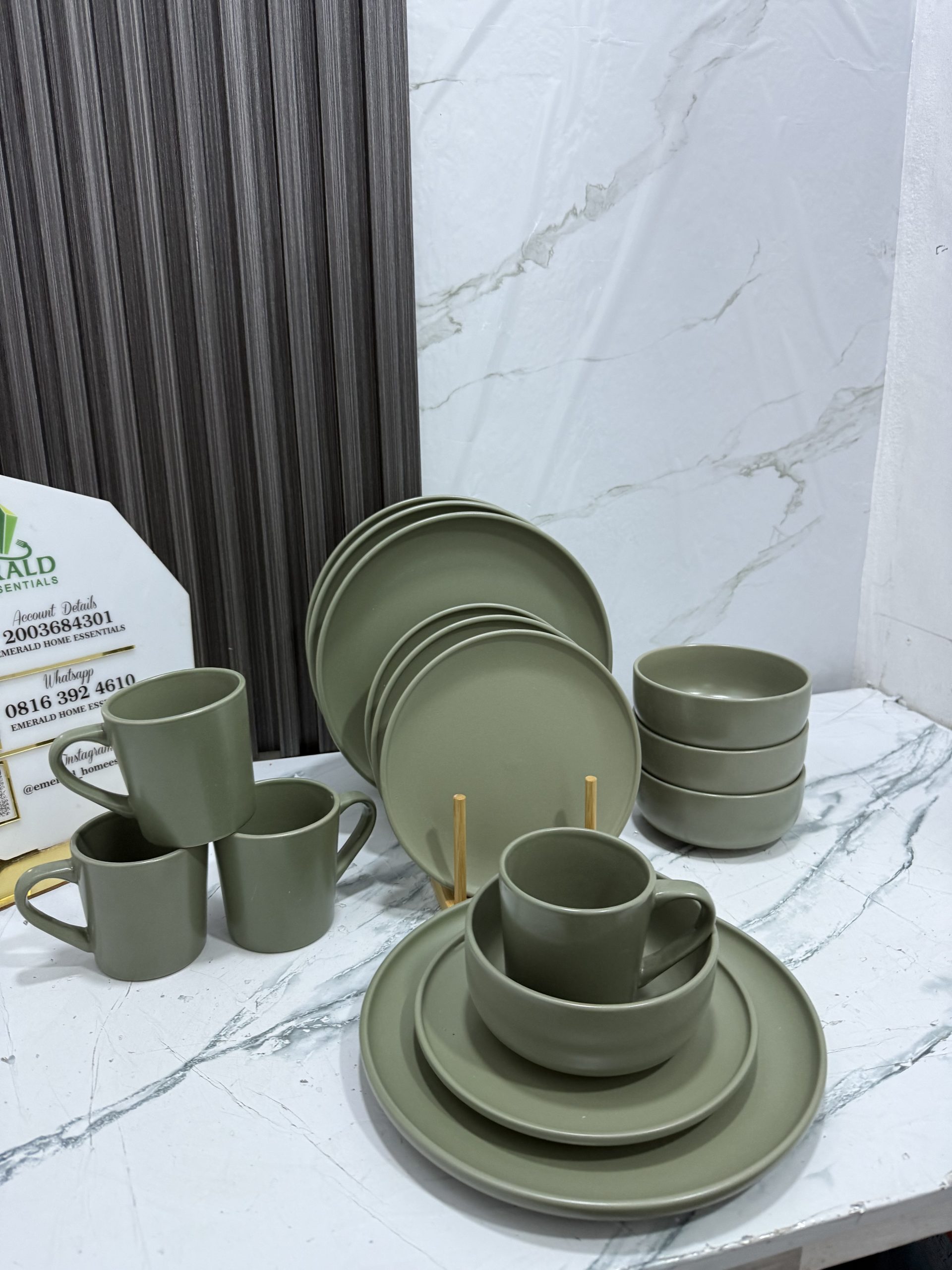 Olive green dinner set
