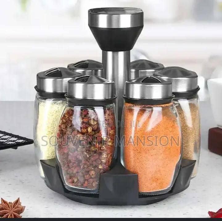 8pcs rotating stainless steel spice rack