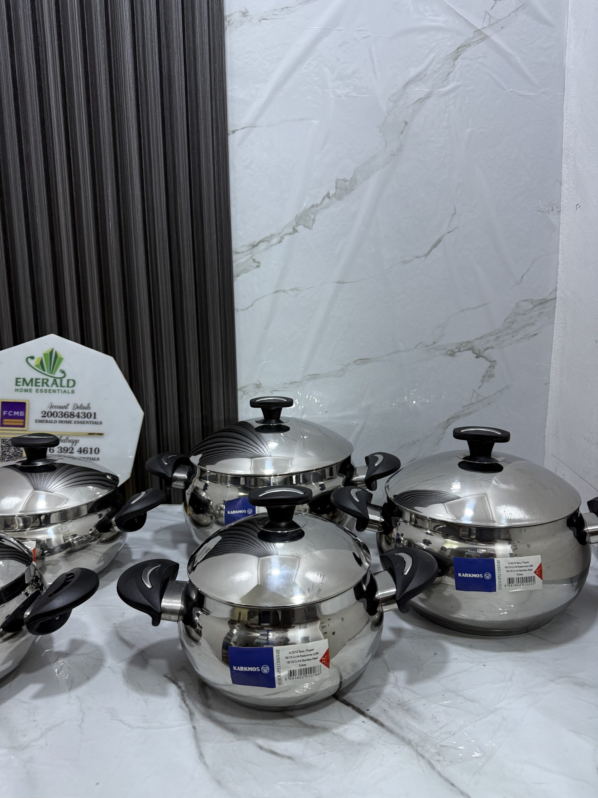 5pcs turkish belly shaped premium stainless cookware - Image 2