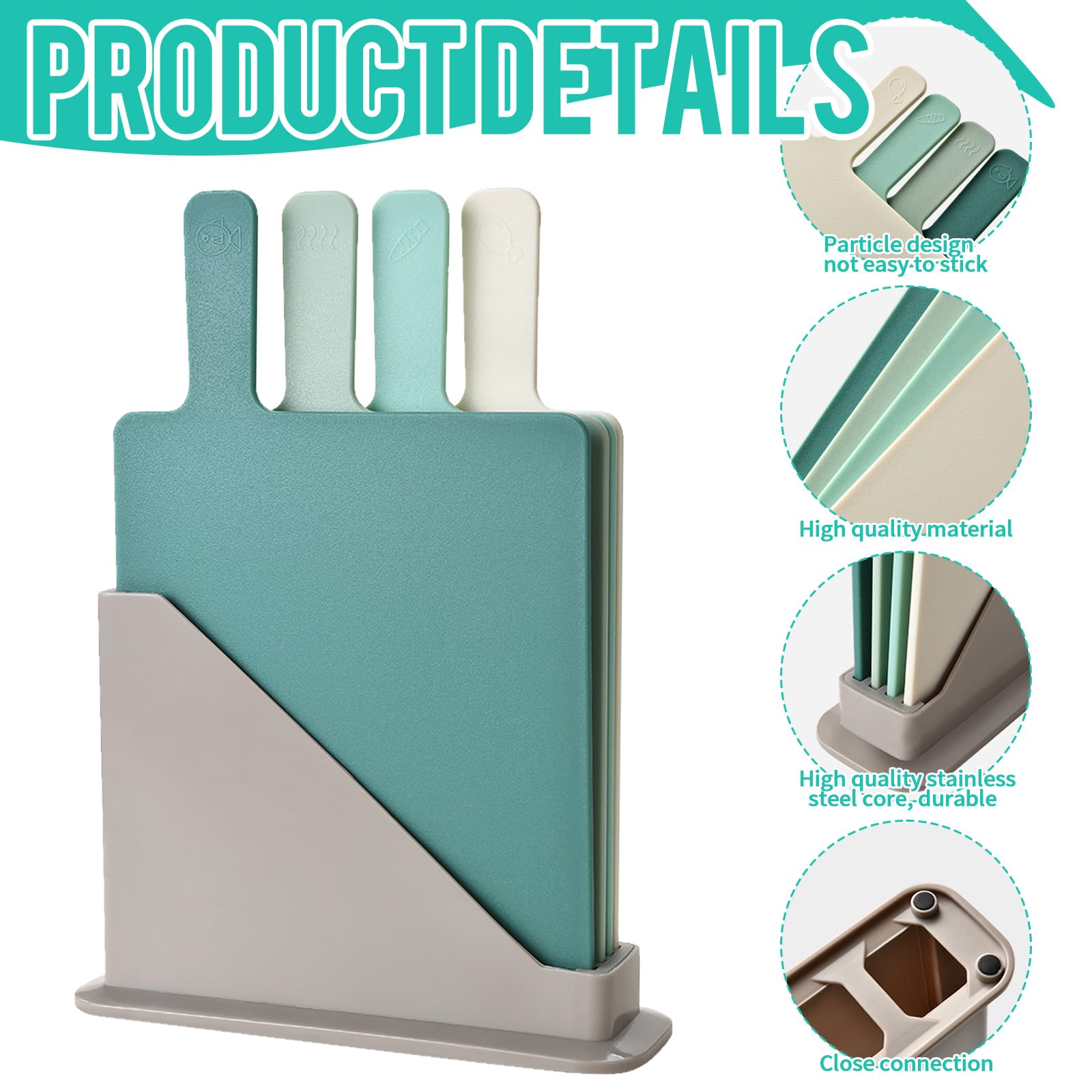 4pcs color index chopping board set - Image 3