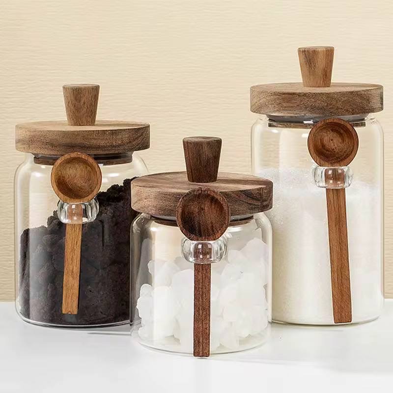3pcs airlock storage jar with spoon set