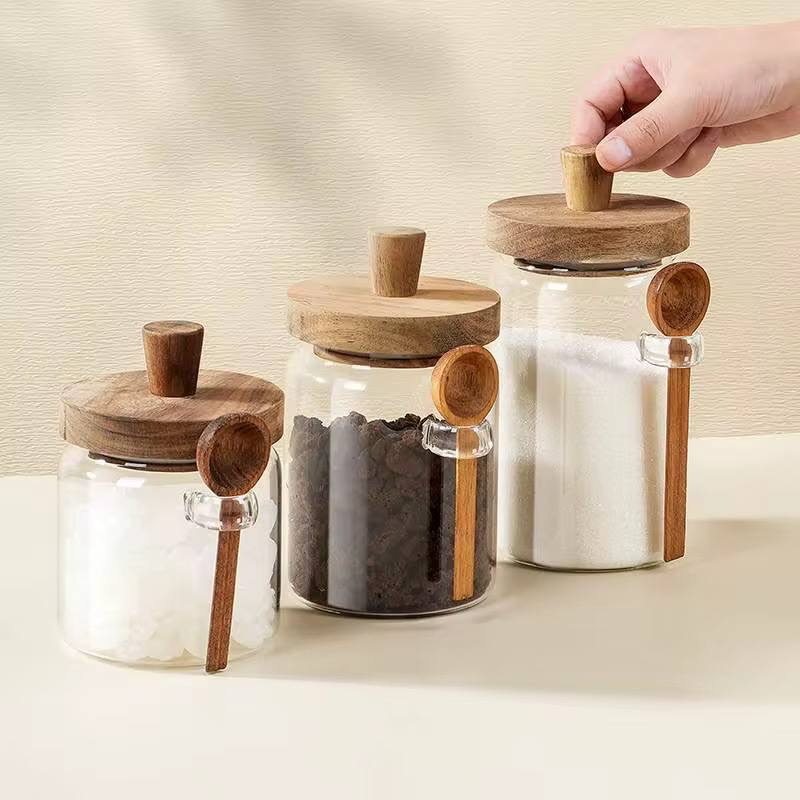3pcs airlock storage jar with spoon set - Image 2