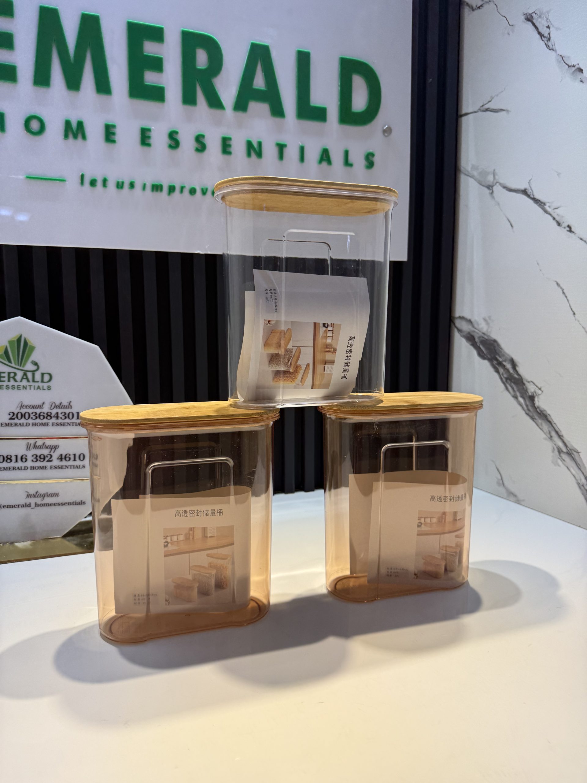 2500ml acrylic cereal storage with bamboo lid - Image 2