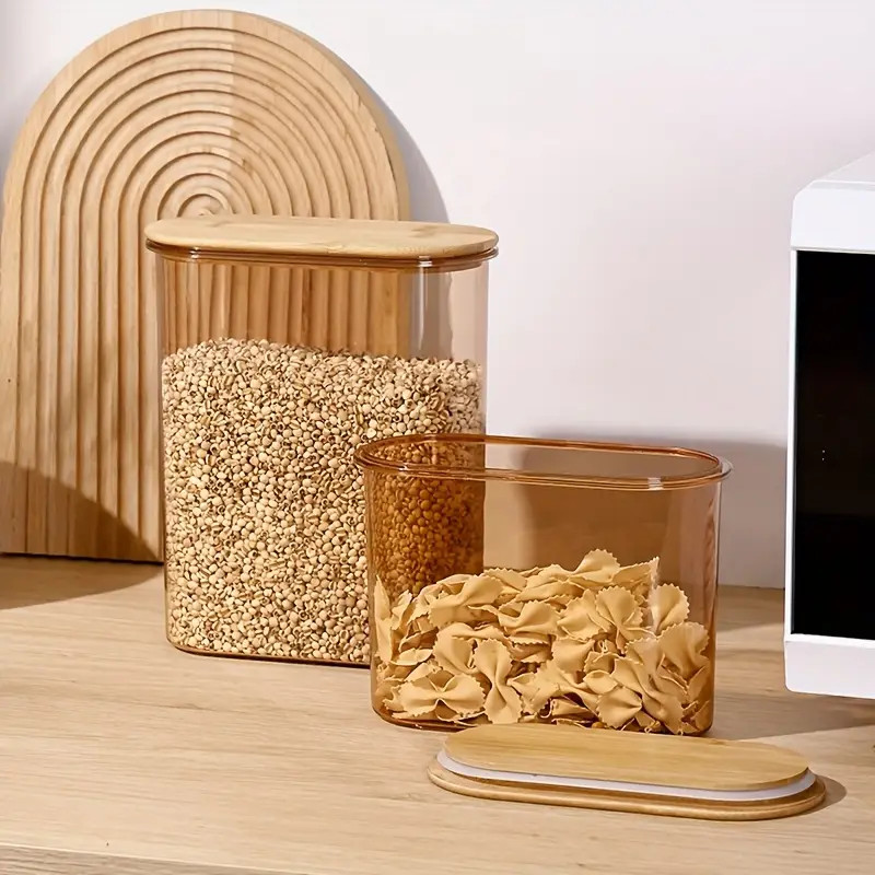 2500ml acrylic cereal storage with bamboo lid