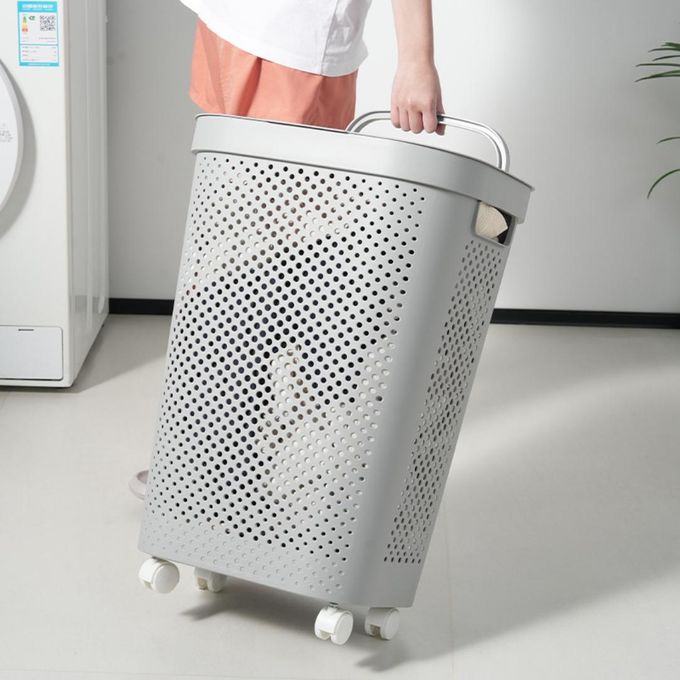 Imported laundry basket with wheels - Image 2