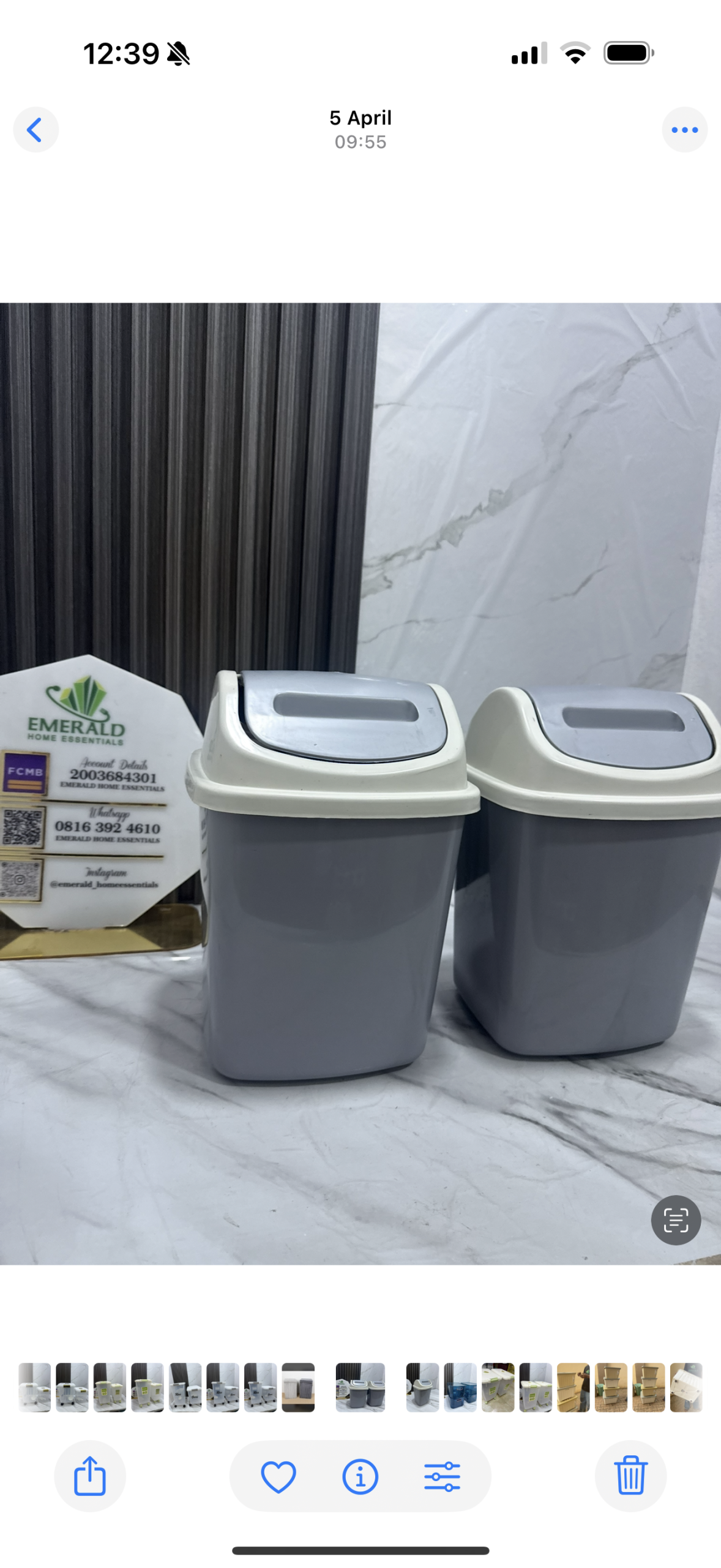10L swing bin (grey)