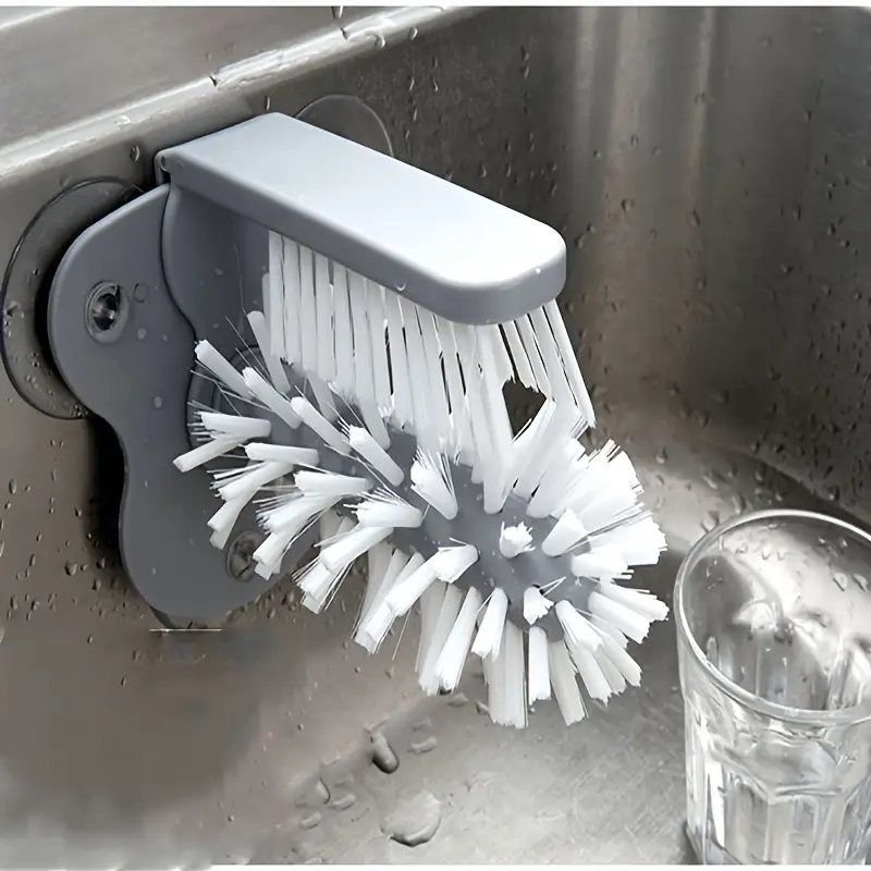 Glass cup cleaning brush with sink suctions - Image 2