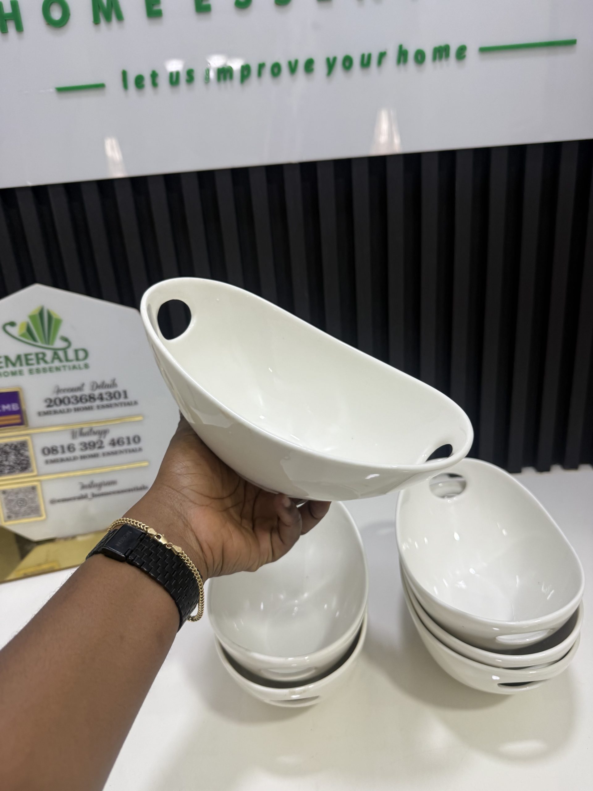 Double handle ceramic soup bowl - Image 2
