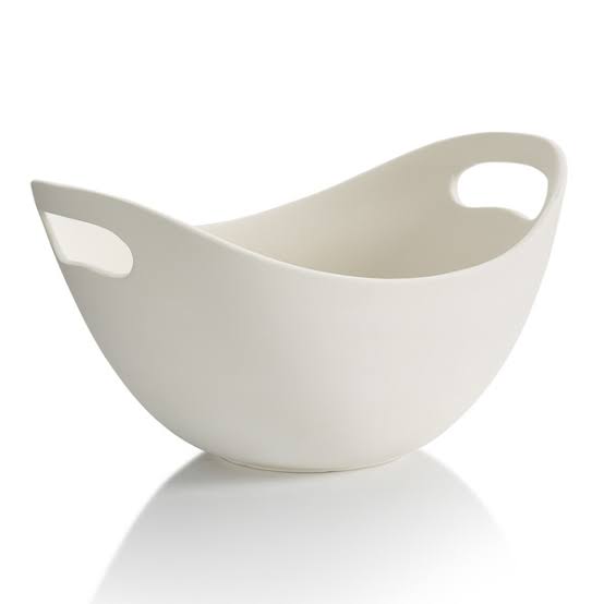 Double handle ceramic soup bowl