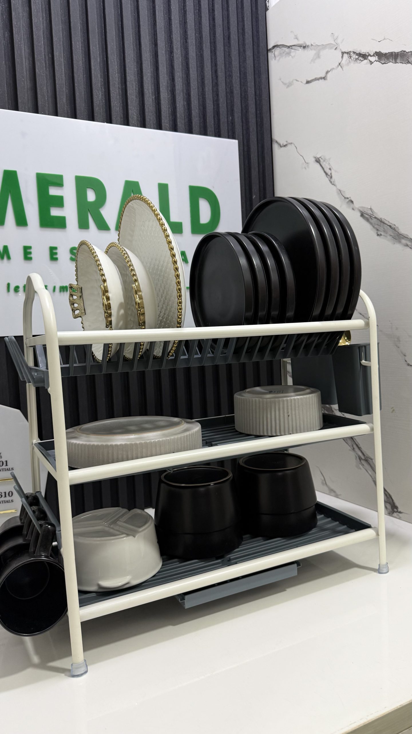 3 layer aluminum plate rack ( white and grey) - Image 3