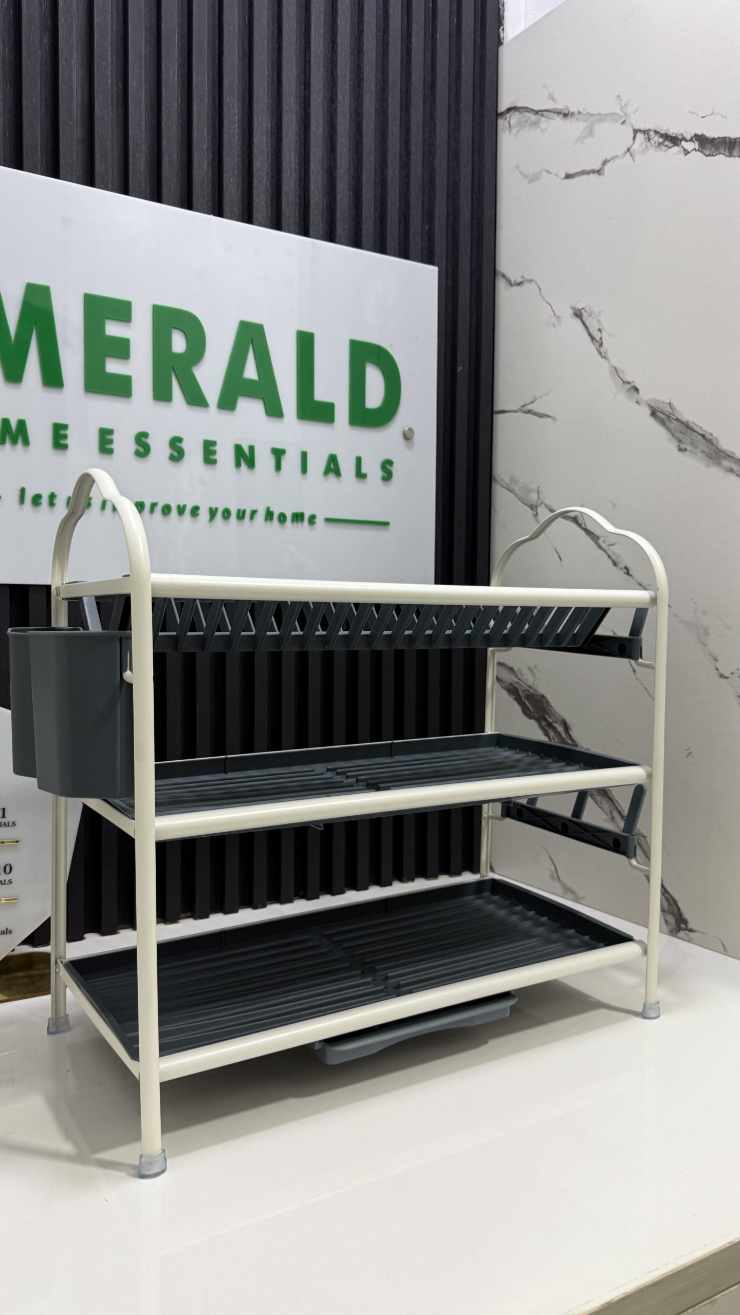 3 layer aluminum plate rack ( white and grey)
