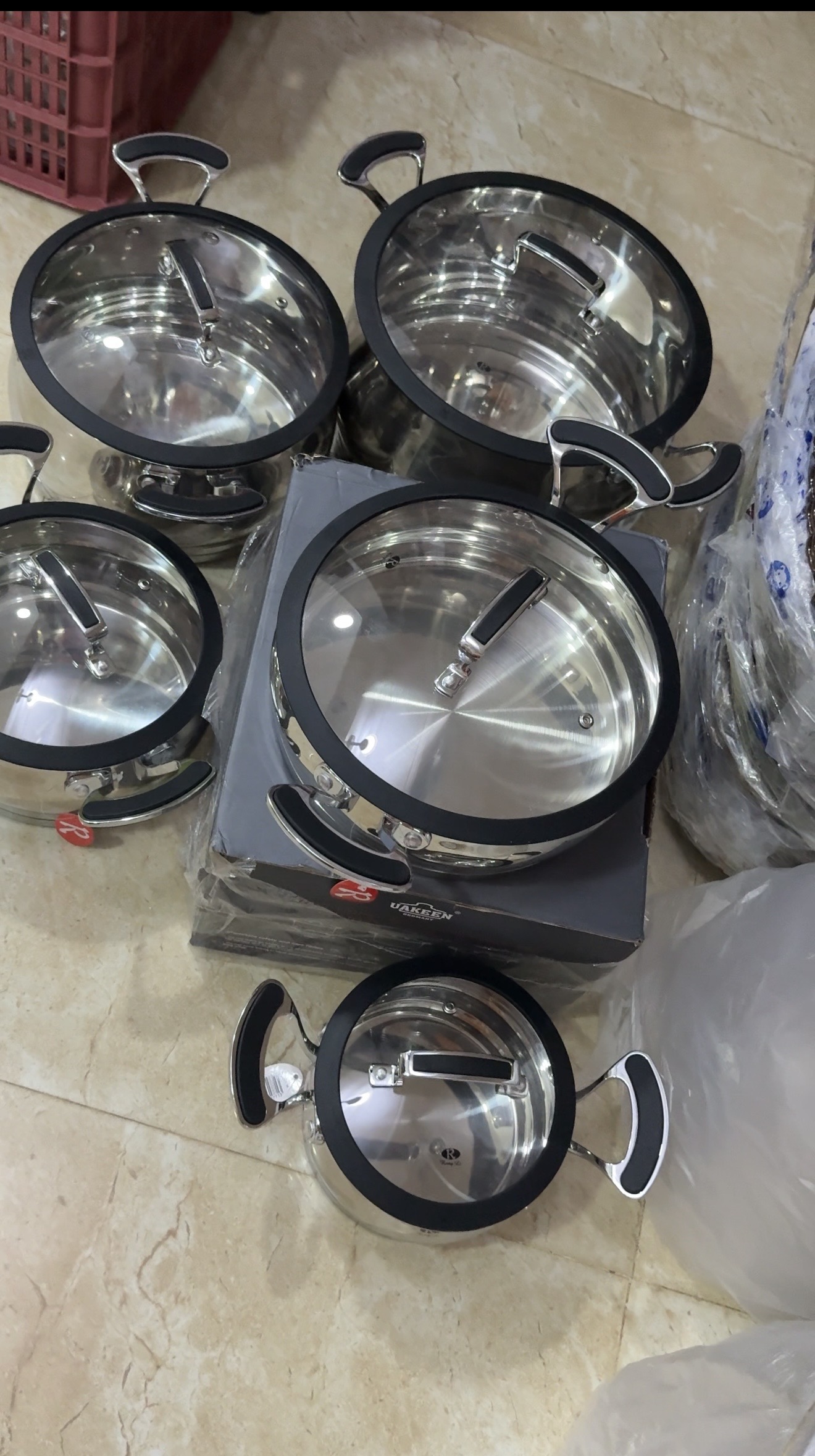 5pcs premium stainless steel set with insulated handles - Image 2